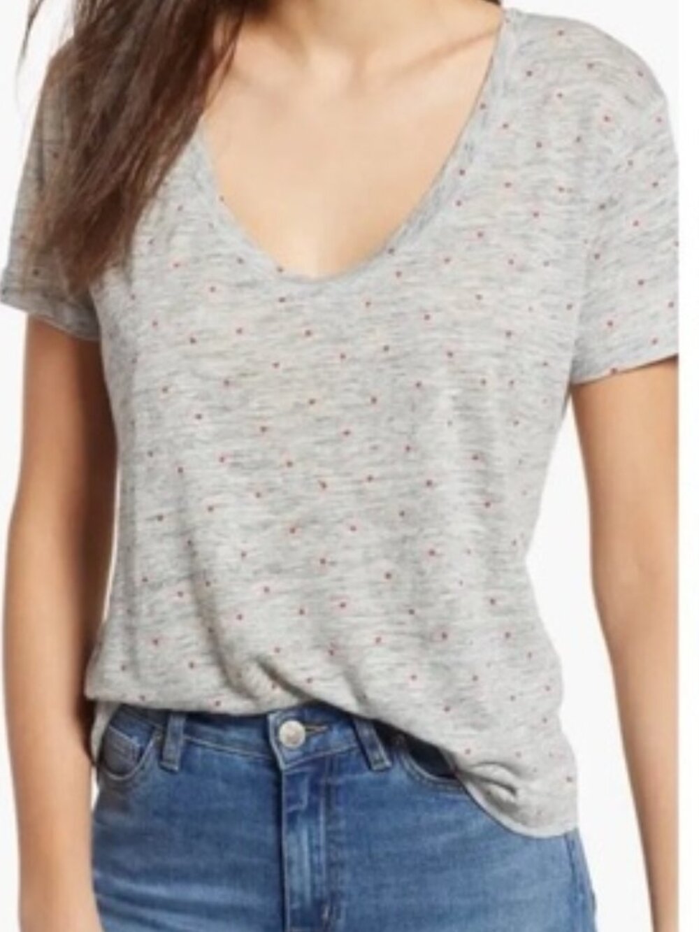RAILS Lina Tee | Heather Grey Mini Hearts